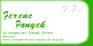 ferenc panyek business card